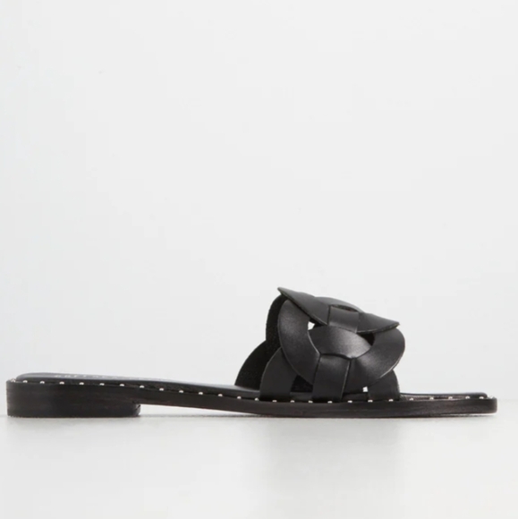 Chelsea Crew Black Sandals with Studded Details - Picture 3 of 5